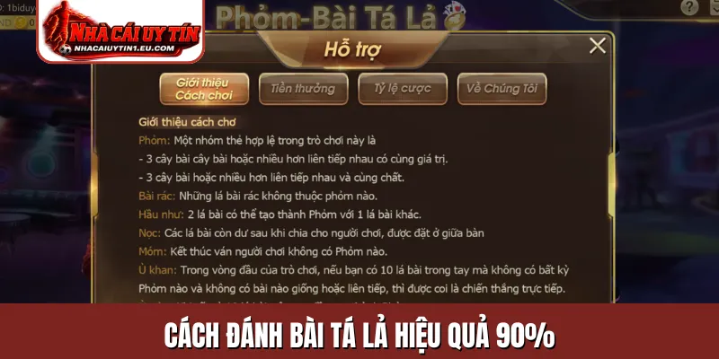 Cách đánh bài tá lả hiệu quả 90%